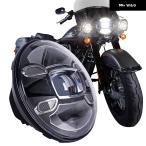 【並行輸入品】 ハーレー ダビッドソン ソフテイル スリム ファットボーイ用 7インチ H4 LED オートバイ バイク ヘッドライト DRL ハイ/ロー LED オートバイ バ