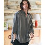 【CAMBIO(カンビオ)】Drape 3-4 Sleeve Skipper Pullover Shirts 七分袖シャツ(S43925cmb)