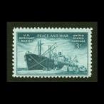 # America марка 1946 год второй следующий мир большой битва средний. американский quotient судно 