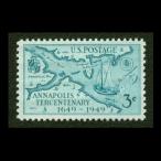 # America марка 1949 год дыра Police 300 годовщина 