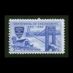 # America марка 1952 год техника строительства 100 годовщина 