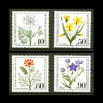 # запад Германия марка 1981 год цветок / травы 4 вид .