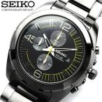 クロノグラフ SEIKO セイコー ソーラー 腕時計 メンズ クロノグラフ ステンレス ブラック×イエロー ssc217p1