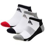 ルコックスポルティフ le coq sportif 3Pアンクルソックス QMANJB09 RNM レッド/ネイビー/杢グレー 25-27cm