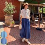  Denim юбка в сборку женский низ юбка Denim ko ton long талия резина шесть листов. . свободный season 