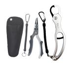 フィッシュグリップ 青物 プライヤー シルバー 2点セット 魚掴み器 ルアー 釣り バス釣り フィッシングツール GS1038