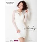 ショッピング半額以下 半額以下【SALE】 セール【Andy/アンディ】ストレッチ/ レース/ 長袖/ ワンカラー/リボン/ ウエストドレープ/ タイト/ ミニドレス/ キャバドレス [AN-OK2262]