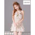 [ROBE de FLEURS / low bdof правило ] цветок / цветочный принт / шифон /a женский li/ ho ruta-/ оборка / flair / Mini платье /kyaba платье / One-piece [fm3498]