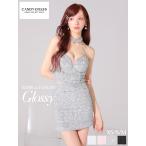 【ROBE de FLEURS Glossy】スパンコール/ ベア/ チョーカー/ ホルターネック/ タイト/ セットアップ/ ミニドレス/ キャバドレス/ ワンピース [GL4204]