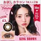 お試しカラコン Fabulous 1day 1枚入り《キングブラウン》 1箱1枚×2箱セット カラコン ワンデー カラーコンタクト