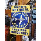 バステッドナックルガレージ　エアードック　U.S.ヘヴィースチールサイン　（レクタングル）　アメリカ雑貨　アメリカン雑貨