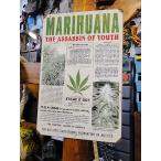 マリファナ　U.S.ヘヴィースチールサイン アメリカ雑貨 アメリカン雑貨 サインプレート ティンサインボード