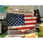アメリカ合衆国マップ　U.S.ヘヴィースチールサイン　（星条旗バージョン）　アメリカ雑貨　アメリカン雑貨