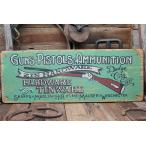 ガン＆ピストル屋　木製看板　アメリカ雑貨 アメリカン雑貨