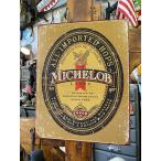 ミケロブ　ブリキ看板　（ミケロブ・ロゴ）　■ アメリカン雑貨 アメリカ雑貨 爆買