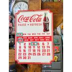 コカ・コーラ　万年カレンダーブリキ看板　（PAUSE REFRESH）　■　アメリカン雑貨　アメリカ雑貨