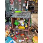 ジャンク小屋　ウッドキャビネット　ディスプレイ台　（シルバー）　プランターボックス　花台 ■ アメリカン雑貨 アメリカ雑貨