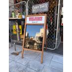 ショッピングウッド OPEN & WELCOME　ウッドスタンドサイン　ブラックボード ■ アメリカン雑貨 アメリカ雑貨