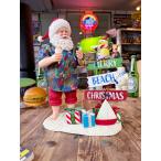 ショッピングハワイアン ハワイアン　サンタクロース　ポリレジン　スタチュー　オブジェ　（MERRY BEACH CHRISTMAS） ■ アメリカン雑貨 アメリカ雑貨