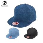 ニューハッタン キャップ 帽子 NEWHATTAN DENIM FLAT BILL CAP デニムキャップ  スナップバック ベースボールキャップ ブラック ブルー 無地