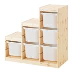 今だけ IKEAエコバッグプレゼント IKEA イケア トロファスト TROFAST 収納  おもちゃ箱 パイン材 ホワイト コンビネーション 59102110K-WM6 898.730.08