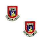 アメリカ陸軍 クレスト - 第487野戦砲兵連隊 - Hiki No サービスドレス用 米軍 ミリタリーバッジ 2個セット