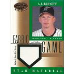 AJ・バーネット MLBカード A.J. Burnett 2001 Leaf Certified Materials Fabric of the Game