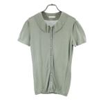 ANTEPRIMA アンテプリマ シルクブレンド 半袖 ニット カーディガン 38 オリーブ レディース 古着 中古