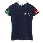 プレイコムデギャルソン 2009年 日本製 プリント 半袖 Tシャツ M ネイビー系 PLAY COMME des GARCONS レディース 古着 中古