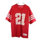 90s Old USA производства футбол T 21 SANDERS американский футбол короткий рукав одежда M красный американский футбол мужской б/у одежда б/у 