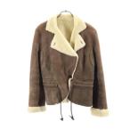 LOEWE ロエベ シープスキン ムートンジャケット 40 ブラウン系 羊皮 レディース 古着 中古