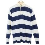 INTERNATIONAL RUGBY JERSEY окантовка рисунок регби длинный рукав Rugger рубашка M темно-синий × белый вязаный джерси мужской б/у одежда б/у 
