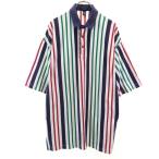 GANT gun to90s Old полоса рисунок короткий рукав половина кнопка Rugger рубашка XL RUGGER большой размер мужской б/у одежда б/у 