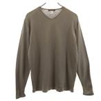 UNITED ARROWS TOKYO United Arrows Tokyo сделано в Японии длинный рукав V шея шерсть вязаный свитер M оттенок коричневого мужской б/у одежда б/у 