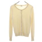 ユニクロ カシミヤ100％ 長袖 ニット カーディガン M ホワイト系 UNIQLO +J レディース 古着 中古