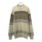 MOTION PICTURE motion Picture сделано в Японии . какой . рисунок длинный рукав хлопок . свитер L бежевый × Brown вязаный мужской б/у одежда б/у 