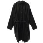 ユニクロ プラスジェイ 長袖 シャツワンピース XXL ブラック UNIQLO +J ビッグサイズ レディース 古着 中古