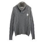 ショッピングハイドロゲン HYDROGEN ハイドロゲン 長袖 セーター S グレー ニット ケーブル メンズ 古着 中古