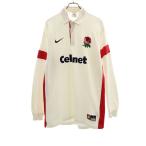 NIKE Nike 90s 00s белый бирка Old Cellnet длинный рукав Rugger рубашка L оттенок белого мужской б/у одежда б/у 
