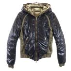 DUVETICA デュベティカ リバーシブル ダウンジャケット 40 ブラック／ブラウン系 フード レディース 古着 中古