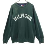 TOMMY HILFIGER Tommy Hilfiger 90s Old флаг бирка длинный рукав тренировочный футболка M зеленый обратная сторона ворсистый мужской б/у одежда б/у 