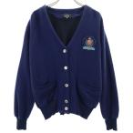 TRUSSARDI Trussardi Golf длинный рукав V шея вязаный кардиган 42 темно-синий SPORT GOLF женский б/у одежда б/у 