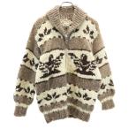 ショッピングカウチン MODESTE INDIAN SWEATER & CRAFTS 90s カナダ製 オールド サンダーバード柄 カウチンジャケット アイボリー 他 メンズ 古着 中古