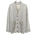 未使用 ユニクロシー 長袖 Vネック フレアスリーブ ニットカーディガン M グレー クレア・ワイト・ケラー レディース 古着 中古