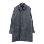 BENETTON Benetton шерсть Blend "в елочку" рисунок двустороннее пальто 46 серый × черный с хлопком пальто мужской б/у одежда б/у 