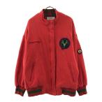 ショッピングルルド Jean charles de Castelbajac ジャンシャルルドカステルバジャック ロゴワッペン ジップジャケット M 裏地チェック柄 バックプリント レディース 古着 中古