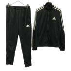 adidas Adidas Logo принт длинный рукав тренировка джерси верх и низ выставить M черный талия резина боковой Zip мужской б/у одежда б/у 