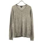 UNIQLO ユニクロ カシミヤ100% 長袖 Vネック セーター M グレー ニット メンズ 古着 中古