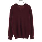 MURAE пятно e сделано в Японии кашемир 100% длинный рукав V шея свитер M оттенок красного вязаный мужской б/у одежда б/у 
