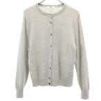 ユニクロ カシミヤ100% 長袖 ニットカーディガン M グレー UNIQLO レディース 古着 中古